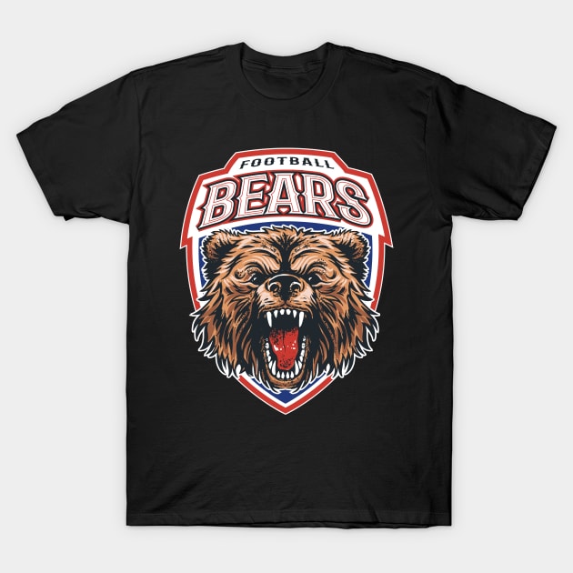 The Gridiron Bear Roar T-Shirt by Life2LiveDesign